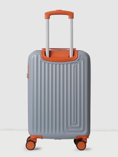 Image of Wiki Ripple Hard Shell Cabin Trolley Bag 55 cm by Wildcraft | Polycarbonate Carry-On Luggage with 8 Spinner Wheels, Combination Lock, Lightweight & Water Resistant Travel Suitcase |Silver