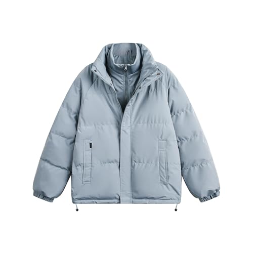 Chaqueta Acolchada para Hombres con Cremallera Abrigo de Invierno A Prueba de Viento Abrigo Gruesa de Invierno Chaqueta Ligera Tipo Puffer Anorak de Invierno