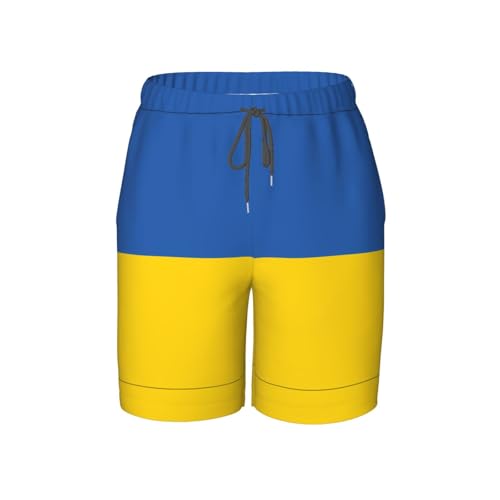Flag of Ukraine Youth Beach Pants, Soft and Breathable, with Drawstring Waist, Suitable for Sports and Leisure.