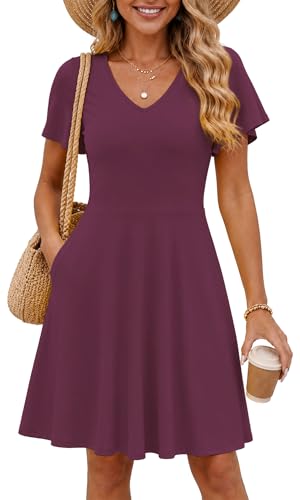 Image of COSSEN Summer Casual T Shirt Dress for Women, Violet Purple, Small