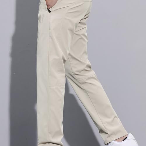 Meshirons - Ice Silk Mesh Panel Casual Pants, linochic Elastic No Constraints Breathable Quick-Drying Trousers with Pockets 5