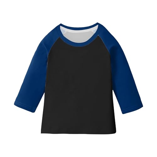 Raglan Shirts for Girls 3/4 Sleeve Round Neck Color Block T-Shirt Casual Loose Fit Comfy Daily Fall Outfit Tunic Tops