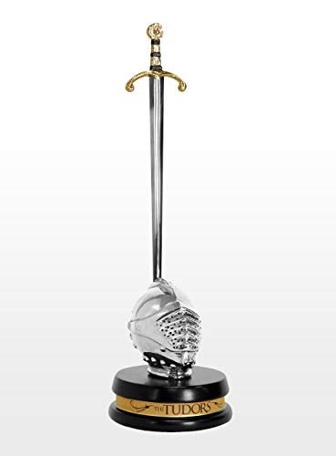 Supreme Replicas Hochwertiger königlicher Schwert Brieföffner mit Basis aus Massivholz und Helm aus Metall