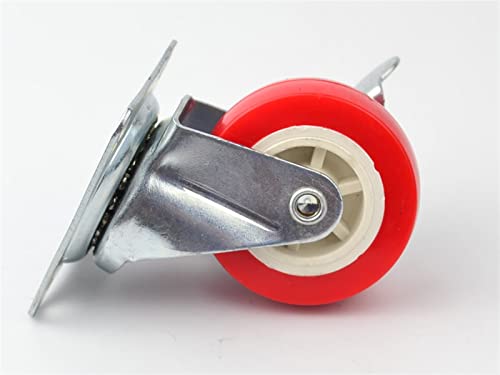 Roulette de meubles robuste en polyuréthane rouge de 2 pouces