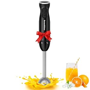 Bonsenkitchen Handheld Blender, Electric Hand Blender 12-Speed & Turbo Mode, Immersion Blender Portable Stick Mixer with Stainless Steel Blades for Soup, Smoothie, Puree, Baby Food