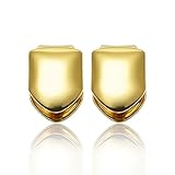 Habbiful 2 PCS Grills for Your Teeth, Grillz Teeth Men Hip Hop 18K Gold Tooth Cap Fake Grillz Mouth Teeth 90s Accessories for Women