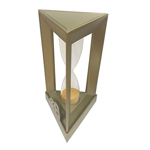 Hourglass Sand Timers,3-4 Minute Hourglass, Zinc Alloy+Glass Timer 360 Degree Rotation Hourglass Vintage Engraving Hourglass (Gold) RKS-H003