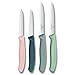 Price comparison product image Victorinox Swiss Classic, Tomato and Vegetable Knife Set, 4-Piece, Sharp Blade, 8 and 10 cm, Serrated Edge, Stainless Steel, Pink and Green