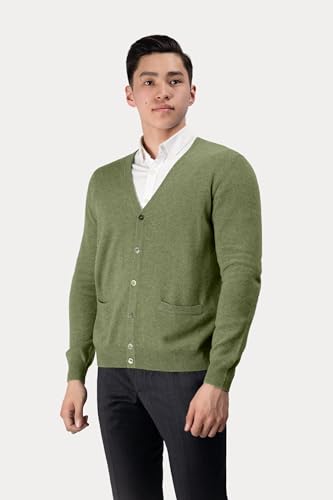 Original Mongolian Pure Cashmere 100%, Men's Cardigan, V-Neck Buttondown, Classic Fit, M-3XL3