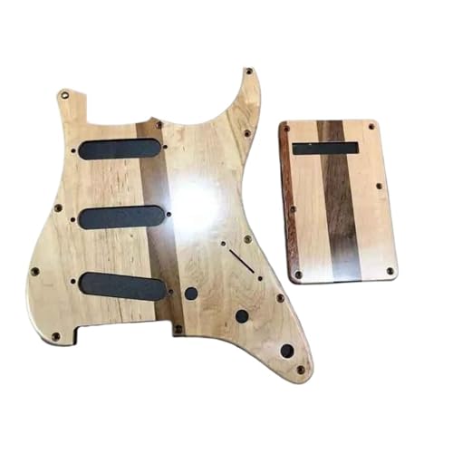 Pickguard guitare électrique en bois massif SSS anti-rayures 11 trous avec plaque