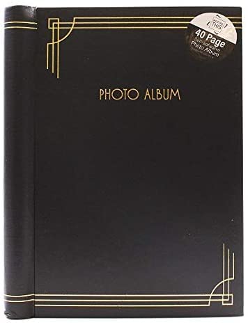 8” x 6” Size Photo Album Self Adhesive 40 Pages Red and Black Colour For Memory Record, DIY and Home (Black)