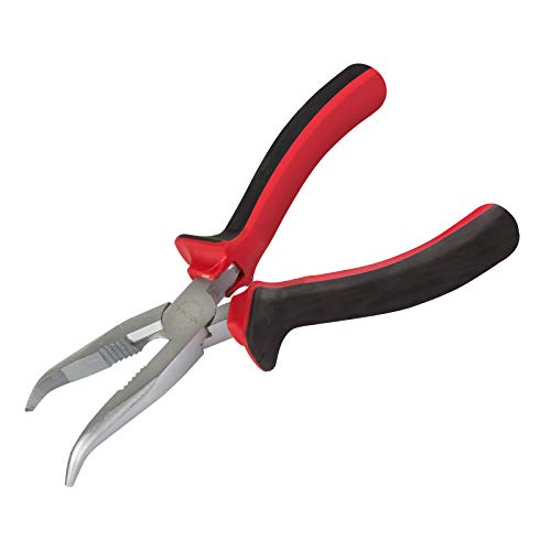Alicates de punta redonda plana para radio, alicates curvados con filo de 180 mm