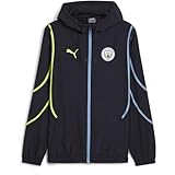 PUMA Manchester City Pre Match - Chaqueta tejida para hombre 2024 2025, Nuevo Azul marino/Amarillo Glow (24), L