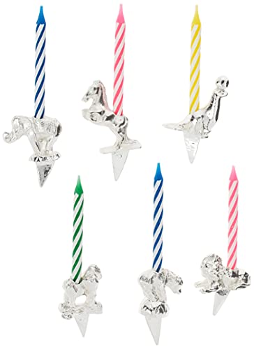 Reed & Barton Let's Celebrate 6Pc Circus Animals Candles, 0.50 LB, Multi, 6 Count