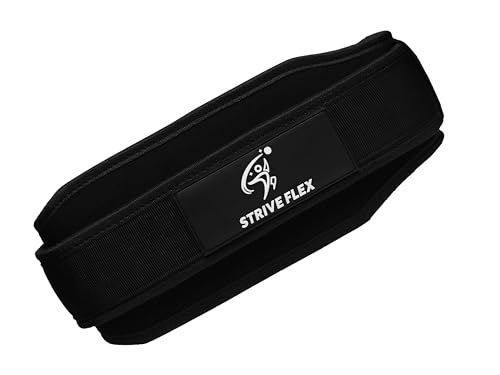 Strive Flex Weight lifting belt for Men & Women Quick Locking Back Support for Bodybuilding, Fitness, Powerlifting, Cross Training, Squats, Workout, Exercise (Black)