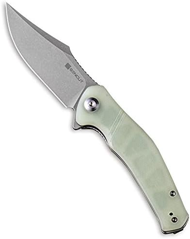 SENCUT Episode Pocket Knife for EDC, Stonewashed 3.48" 9Cr18Mov Folding Knife with Reversiable Deep Pocket Clip, Natural G10 Handle Flipper Knife for Outdoor Hunting Camping, Great Gift for Men Women SA04C