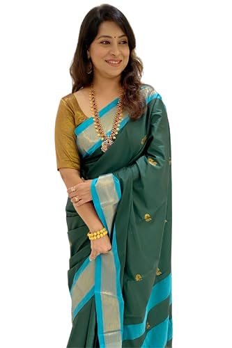 SGF11 Women's Kanjivaram Soft Lichi Silk Saree With Blouse Piece product image 6