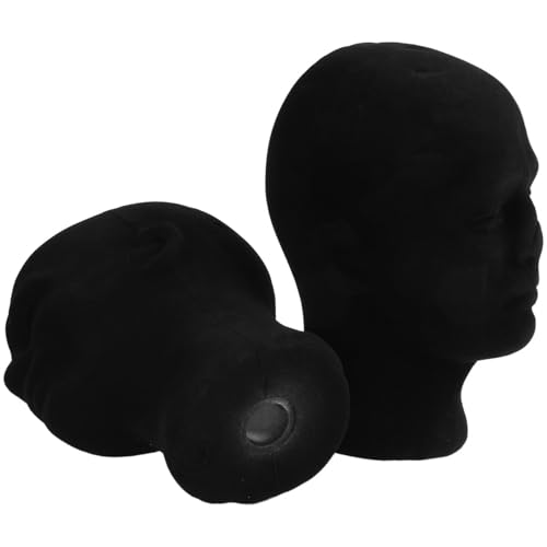 Tête mannequin polystyrène mousse noire pour affichage de chapeaux x12