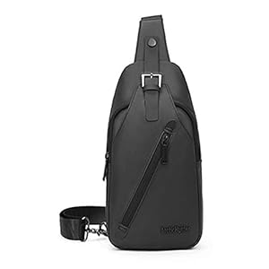 AH Arctic Hunter Mens Small Sling Bag Chest Bag Shoulder Bag Mobile Bag Side Bag with Earphone Port Water Resistant for Everyday Use Small Items and Small Electronic Product