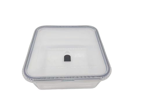 PANDAHOME Recipientes Herméticos Cristal Cuadrado para Alimentos – Aptos para Horno, Microondas y Congelador, Ideales para Transportar Comida -Sin BPA-Taper Para Comida-Cuadrada 11.0x11.0x5.0 cm