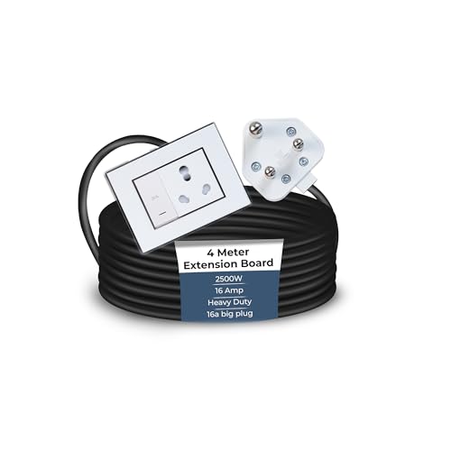 Image of Extension Board Heavy Duty Multi Socket 15A /16A /20A 240Volts (2500 Watts 16A Big Plug and 20A Switch, 4 Meter)