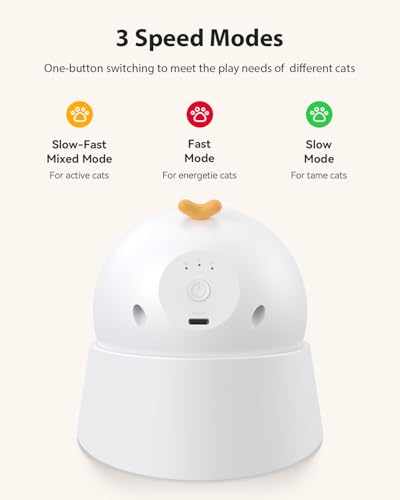 rojeco auto laser cat toy - random motion track magnetic 360 base run quietrechargeable with 1000mah battery auto sleep amp 3 speed modes safe for catsinteractive cat gifts toys for bored indoor