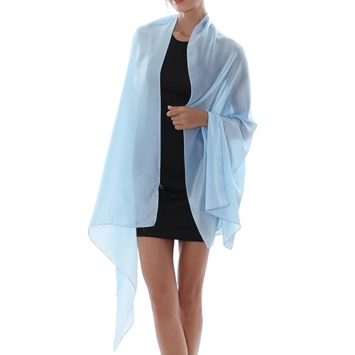 RIIQIICHY Women Shawls and Wraps for Evening Dresses Like Chiffon Silk Scarf Formal Silky Pashmina Shawls for Weddings