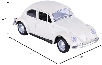 Berry President 1967 Classic Beetle Bug Vintage 1/32 Scale Diecast Metal Pull Back Car Model Toy for Gift/Kids (Beige) — view 9