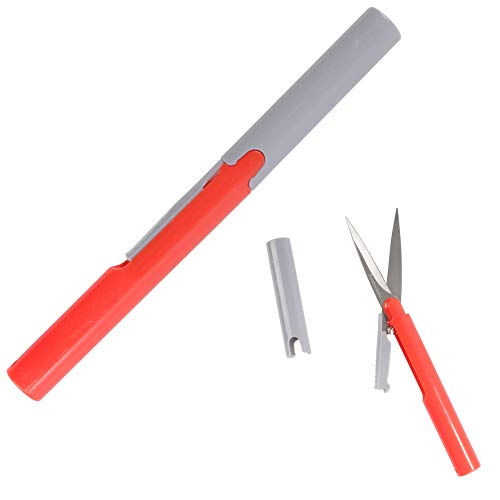 BambooMN Penblade Portable Pen-Style Pocket Seam Ripper Travel Scissors - Red - 1 Pair