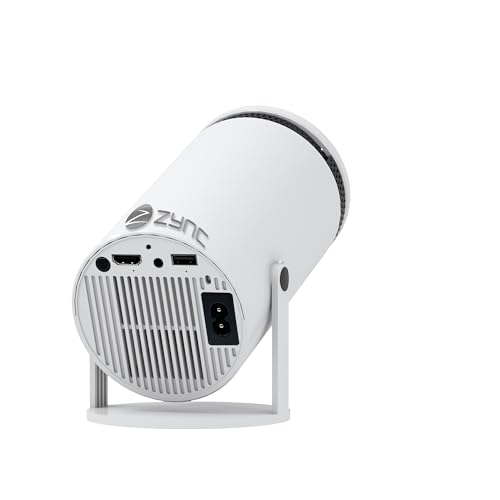 Image of Zync T200 Android12 4K Smart Wi-Fi Bluetooth Mini Home Cinema 3D Portable Outdoor Entertainment 1080P Projector 5500 Lumens with Built-in Streaming Apps(Netflix,Prime Video,Hotstar) 3WSpeaker(White)