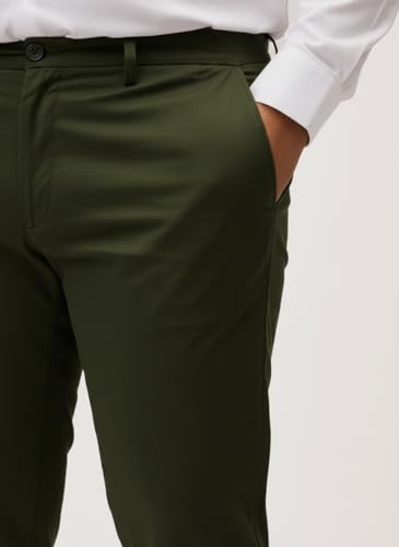 Image of Plus Size Men Stretchable Chino Pants Pure Cotton Casual Trousers for Men