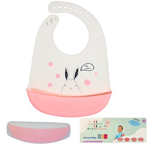 Soft Silicone Colorful Bibs, Travel Case, Reusable, Dishwasher-Safe, Adjustable, BPA-Free, Toddlers 6-48 Months