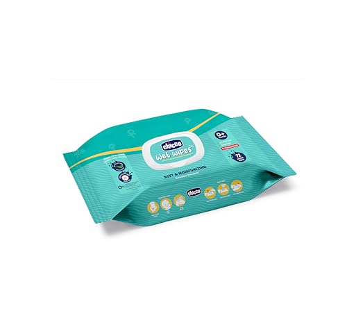 Image of Chicco Wet Wipes 72 Pcs with Fliptop | Free From Phenoxyethanol, Parabens & Alcohol