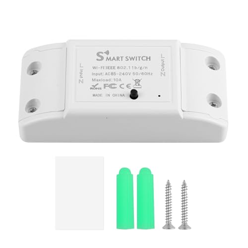 Smart WiFi Light Switch 10A 2200W, BASICR2 Smart Relay Switch No Hub Required for Home Automation DIY Wireless Module Works with Alexa Google Home Compatible with EweLink IFTTT