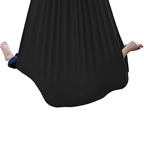 QHY Columpio Terapia De Hamaca para Niños Com Necessidades Especiais para Colgar Silla para Yoga Acampar Al Aire Libre para Autismo TDAH Aspergers (Color : Black, Size : 150x280CM/59x110in) Cover