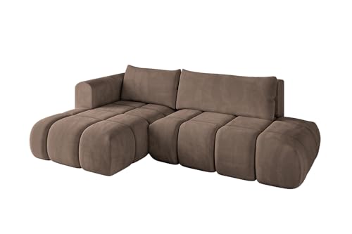 ALTDECOR Ecksofa mit Schlaffunktion und Bettkasten Corner Sofa Bett Eckcouch Couch L-Form Schlafcouch Ausziehbar Wohnlandschaft Schlafsofa Cauchsofa Cloud-L 289x180x40 Braun – Bild 4