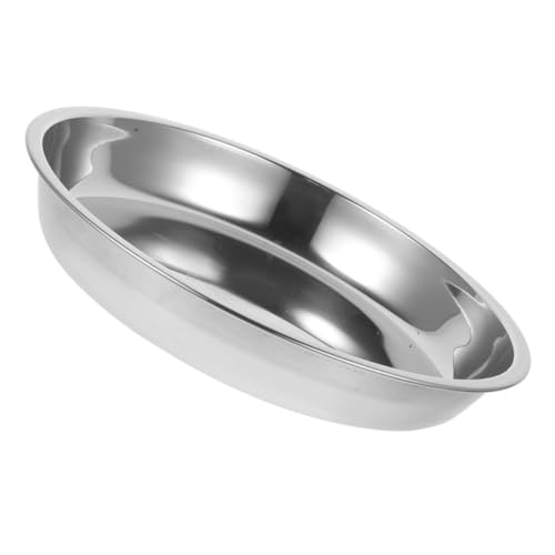 Mipcase Stainless Steel Plate Serving Pan Bbq Tray Steaming Dish Round Food Tray Restaurant Use