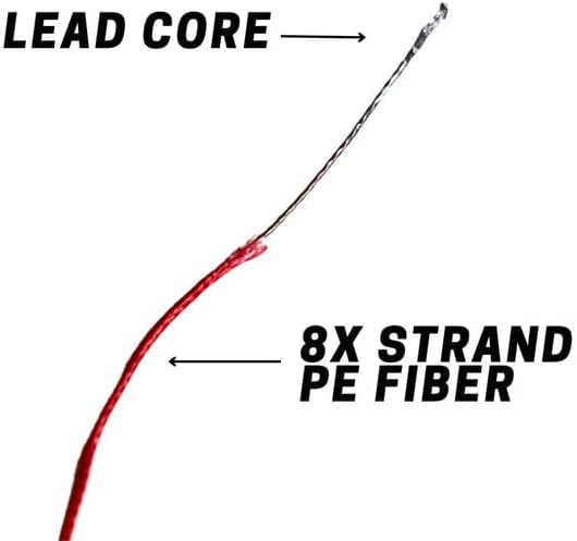 Beyond Braid Lead Core Metered Trolling Braided Line - Sinking Braided Line - Color Change 10 Yards - 8X Strand + Lead Core