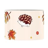 Morbuy Pantalla de Tela para Lampara de Mesa, Patrón Erizo Pantalla Lámpara Cilíndrica Pantalla de Tela para Lámpara de Pie Pantalla Lampara de Tambor para Dormitorio (L,hoja de arce)