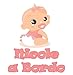GamesMonkey Adesivo Bimbo Bimba a Bordo - Viola - Nome Personalizzato 12 CM - Femmina - Stickers Auto Esterno Vinile Lucido (Nicole)