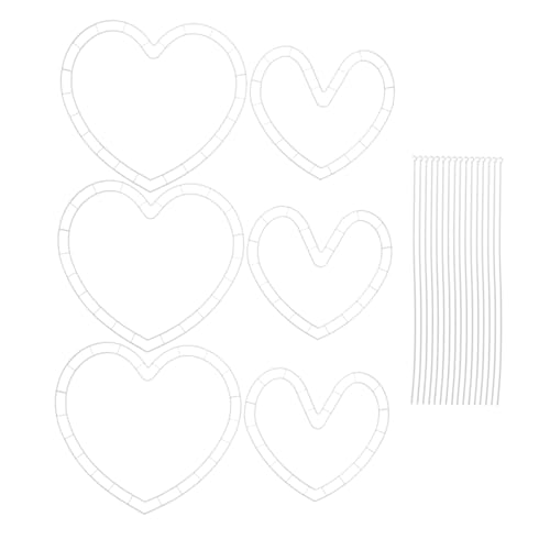 NAMOARLY Valentine's Wreath Craft Diy Bouquet Kit Heart Style Flower Foam Set Plastic Wreath Frame for Flowers Decoration