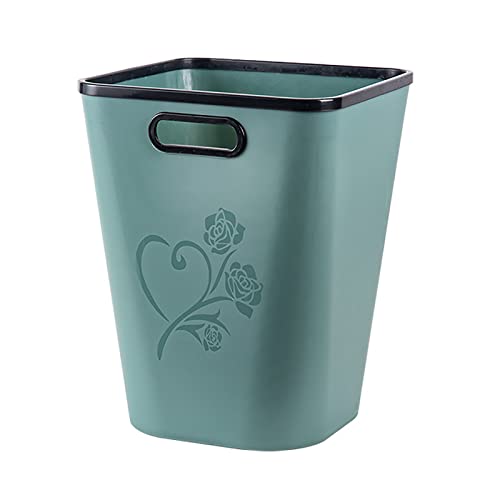 Poubelle en plastique avec anneau de pression verte sans couvercle de maison