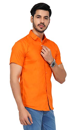 Image of U-TURN Men's Cotton Solid Half Sleeve Shirt
