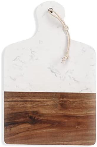 Uniharpa Cutting Board, Acacia Wood Cutting Board Solid Wood Marble Splicing Cutting Board Household Cutting Board for Meat Bread Fruits.
