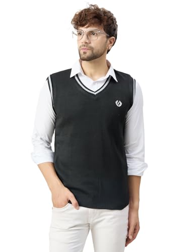 Image of Kvetoo V Neck Sleeveless Winter Wool Sweater for Men