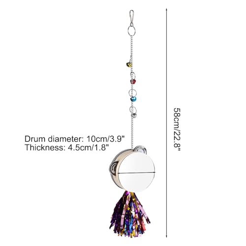 DONGKER Chicken Mirror Toy,Hanging Bird Swing Mirror with Hook & Bell for Hens Chicken Parakeets Birds Parrots Budgie - Image 4