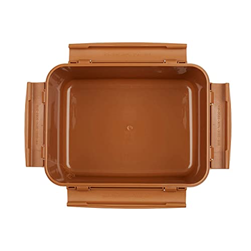 Image of Crazy Korean Cooking Premium Kimchi, Sauerkraut Fermentation and Storage Container with Inner Vacuum Lid, Sandy Brown 1.3 Gal (5.2L) 2 PACK
