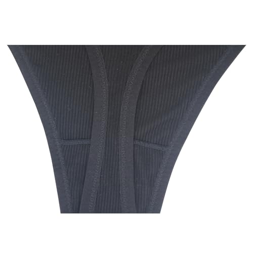 Image of High Waisted Cotton Thongs Underwear For Women Breathable Sport Athletics Panties High Rise Plus Size Multipack