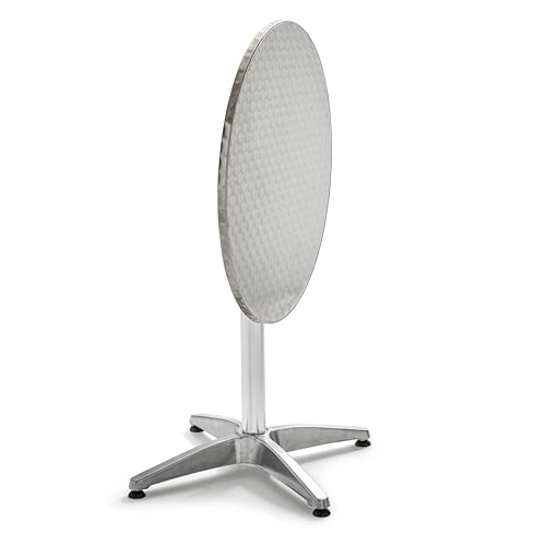 Oviala - Mesa de terraza reclinable redonda de aluminio