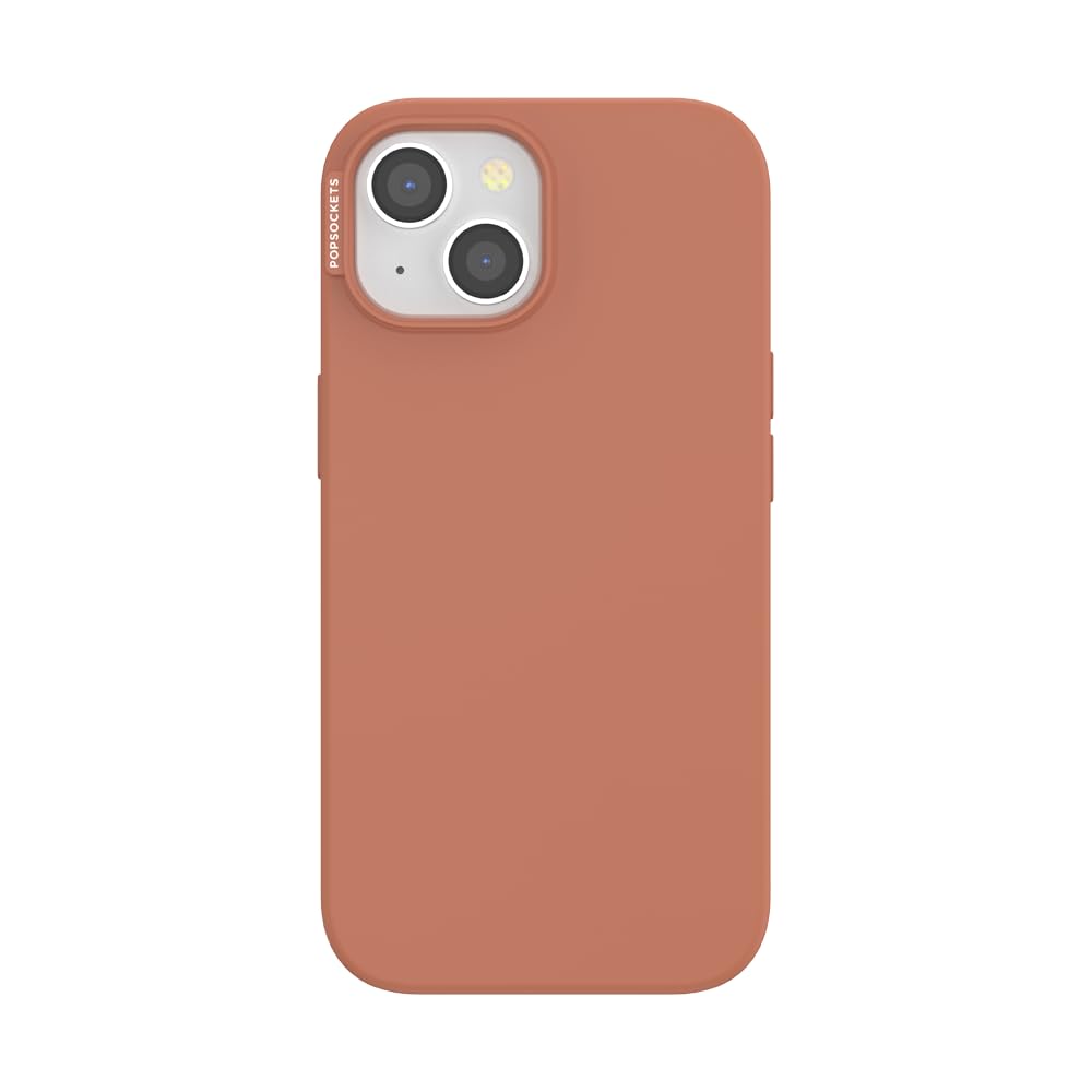 PopSockets iPhone 15 Phone Case with MagSafe, Wireless Charging Compatible, Neutral - Terra-Cotta